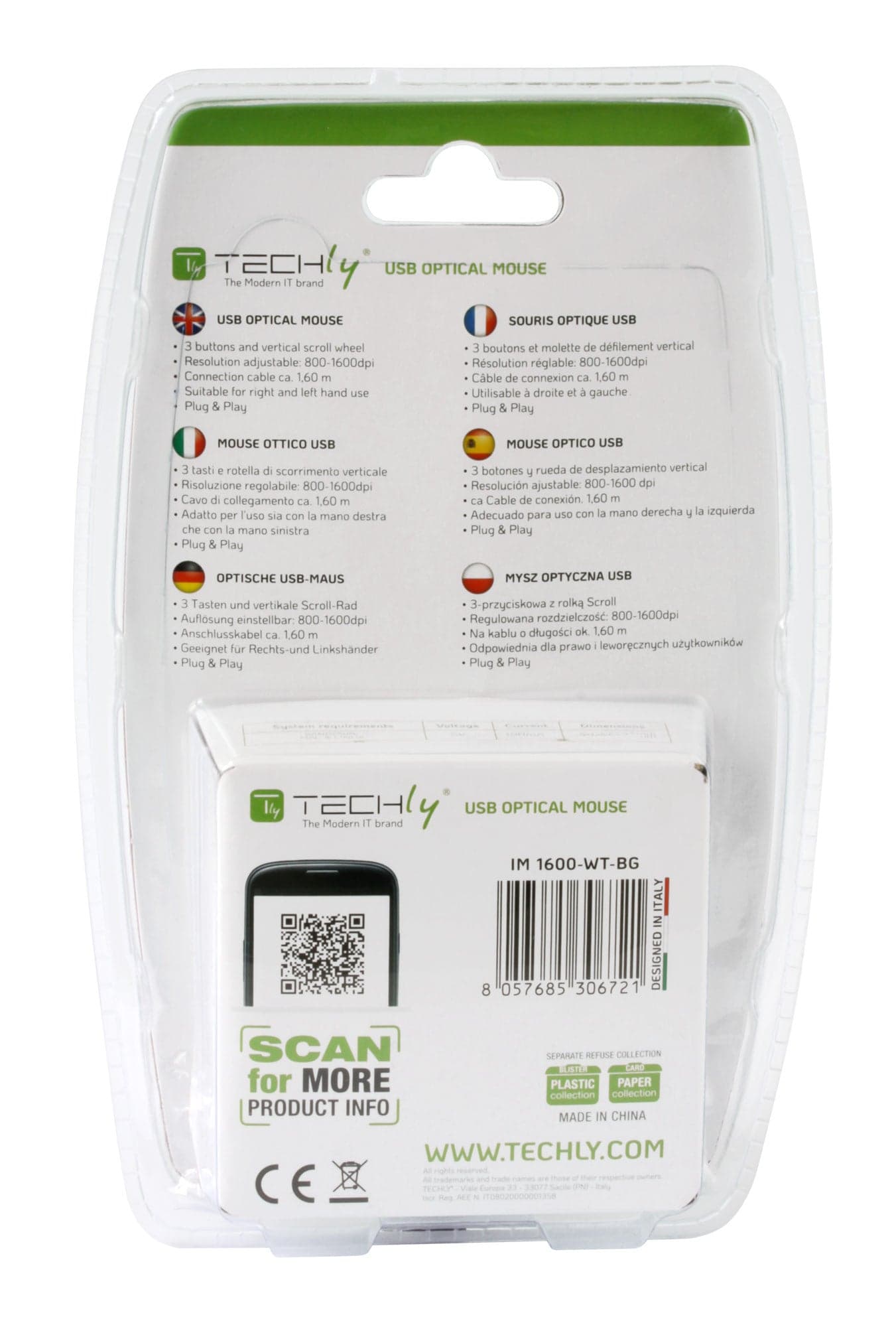 Mouse Ottico USB 800-1600 dpi Nero/Verde in  Scontolo.net - Potenza, commercioVirtuoso.it