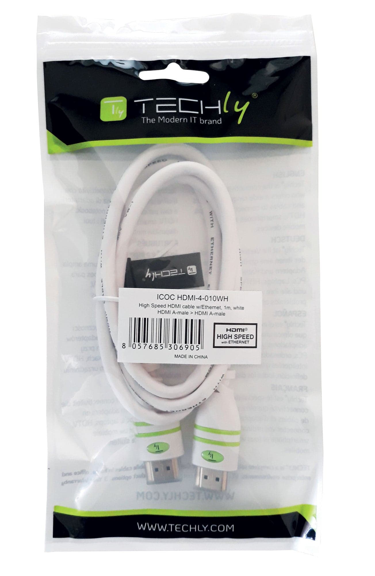 Cavo HDMI&trade High Speed con Ethernet A/A M/M 2 m Bianco in Cavi Ethernet Scontolo.net - Potenza, commercioVirtuoso.it