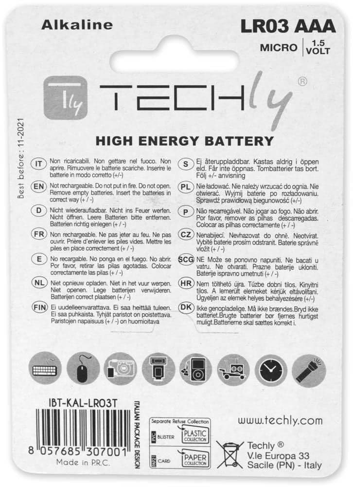 Blister 4 Batterie High Power Mini Stilo AAA Alcaline LR03 1.5V in Pile monouso Scontolo.net - Potenza, commercioVirtuoso.it