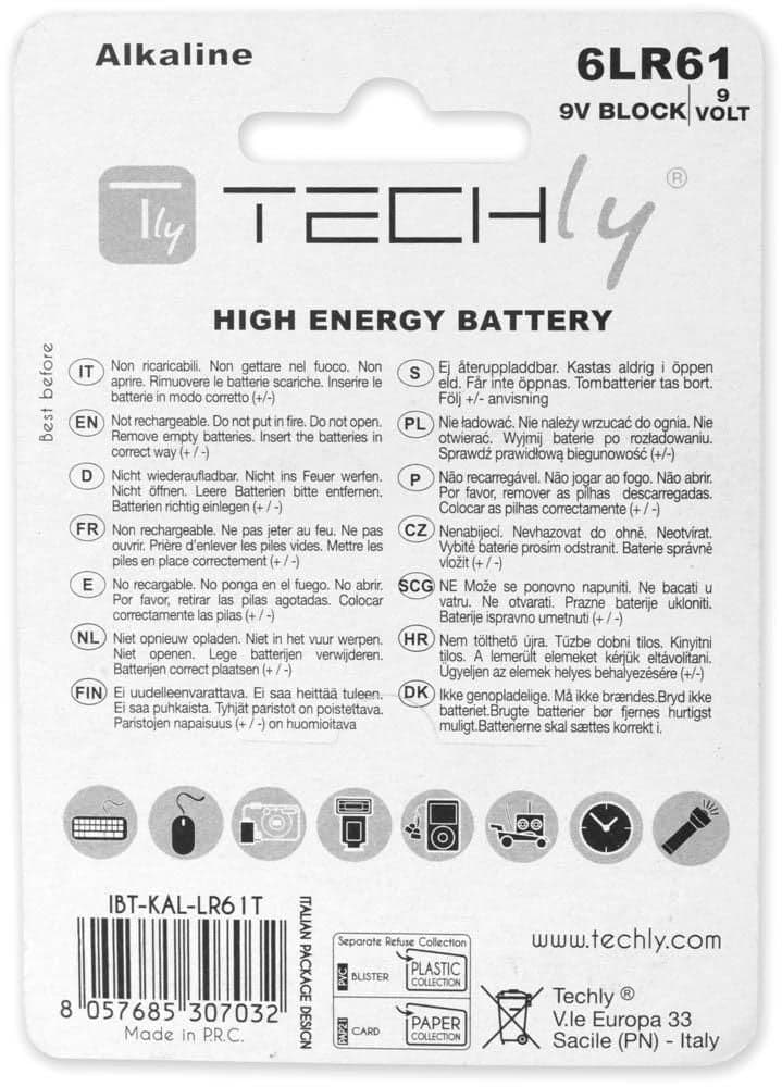 Blister 1 Batteria High Power Alcalina 6LR61 9V in Pile monouso Scontolo.net - Potenza, commercioVirtuoso.it