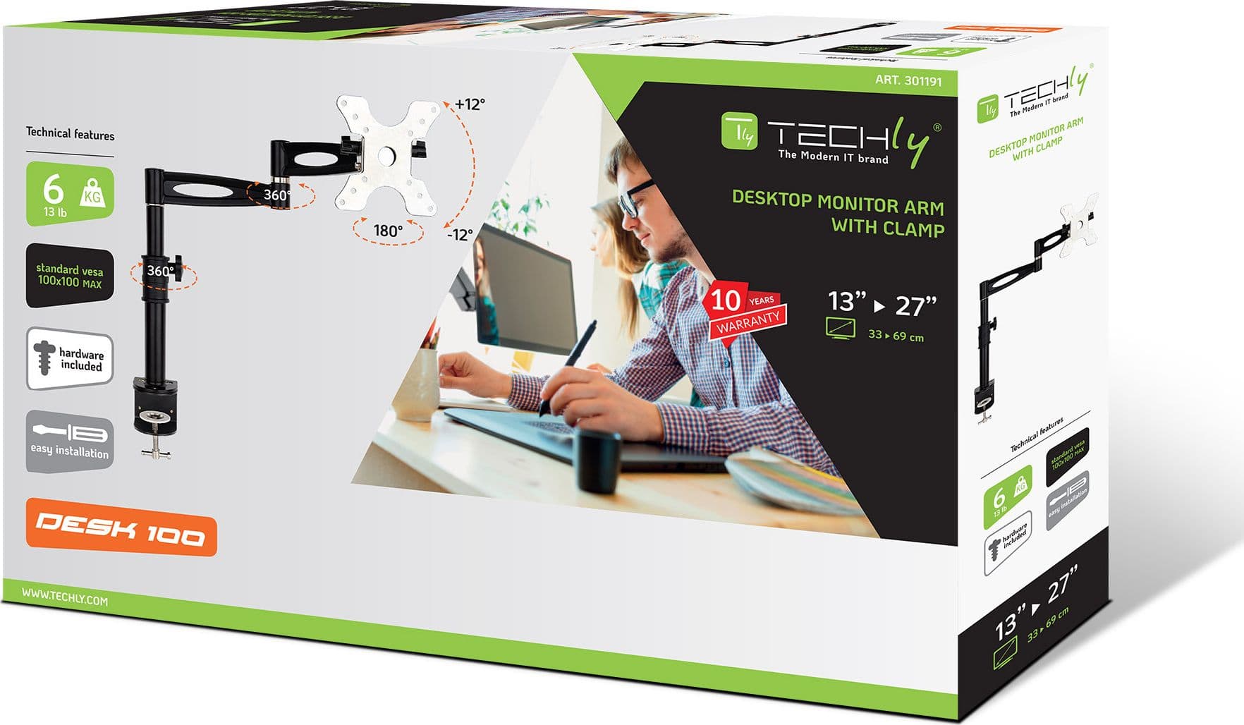 Supporto da scrivania per Monitor 13-27'' braccio lungo inclinabile in Supporti Scontolo.net - Potenza, commercioVirtuoso.it