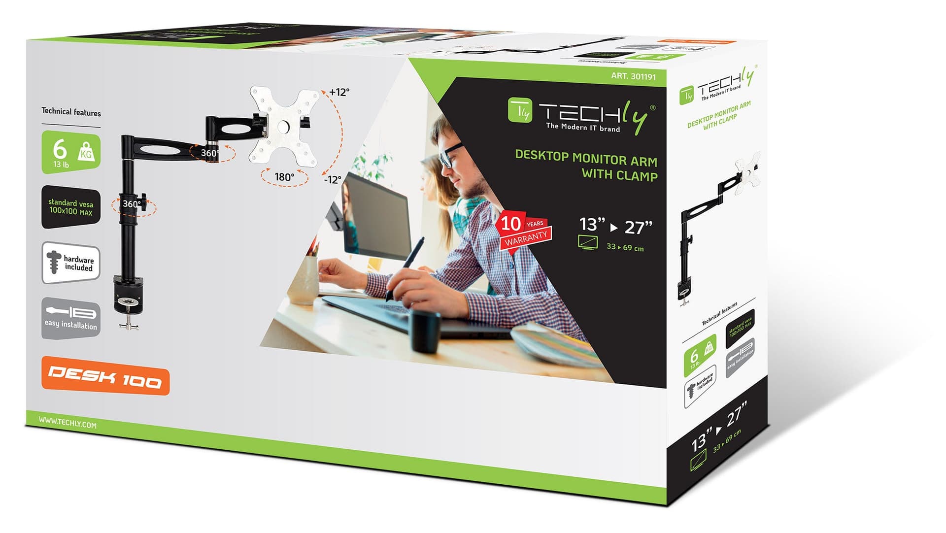 Supporto da scrivania per Monitor 13-27'' braccio lungo inclinabile in Supporti Scontolo.net - Potenza, commercioVirtuoso.it