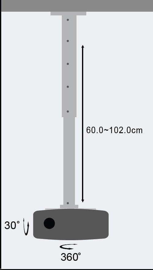 Supporto a Soffitto per Proiettori Estensione 60-102 cm Silver in Supporti per proiettori Scontolo.net - Potenza, commercioVirtuoso.it