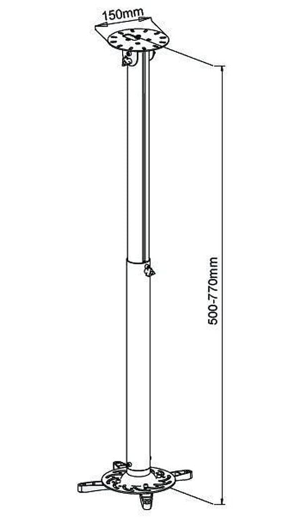 Supporto a soffitto professionale per proiettori estensione 50-77 cm in Supporti per proiettori Scontolo.net - Potenza, commercioVirtuoso.it