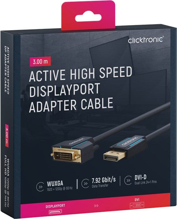 Cavo Monitor DisplayPort Maschio a DVI-D Maschio 3 m Blu in  Scontolo.net - Potenza, commercioVirtuoso.it