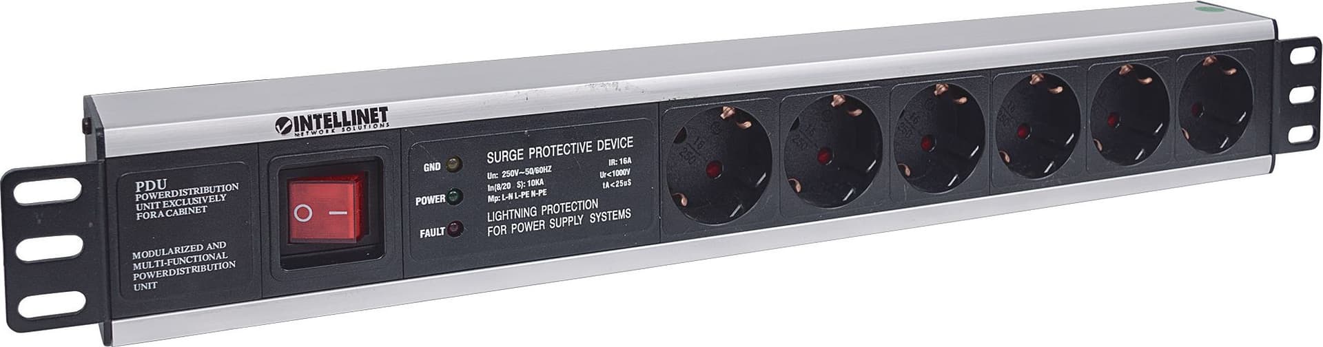 Multipresa per Rack 19'' 6 posti Spina Schuko Angolata 1.5U in Multiprese Scontolo.net - Potenza, commercioVirtuoso.it