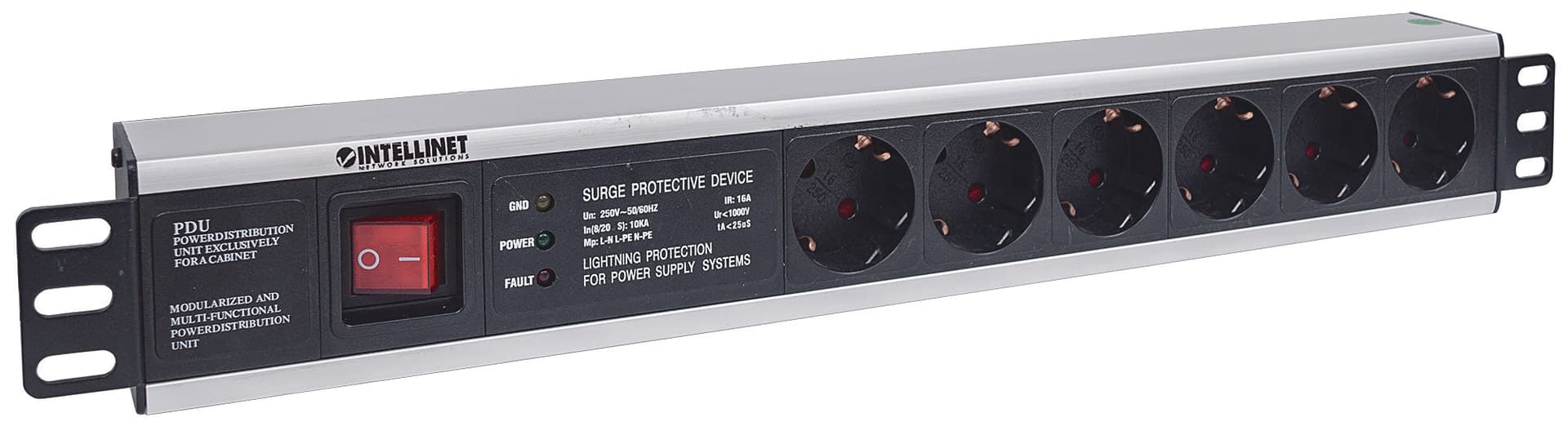 Multipresa per Rack 19'' 6 posti Spina Schuko Angolata 1.5U in Multiprese Scontolo.net - Potenza, commercioVirtuoso.it