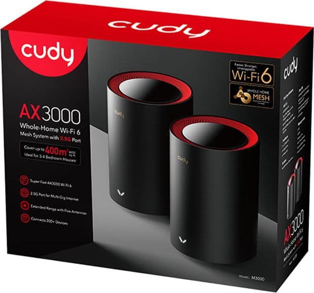 Sistema Wi-Fi 6 Mesh AX3000 2.5G Dual Band, M3000 2pz