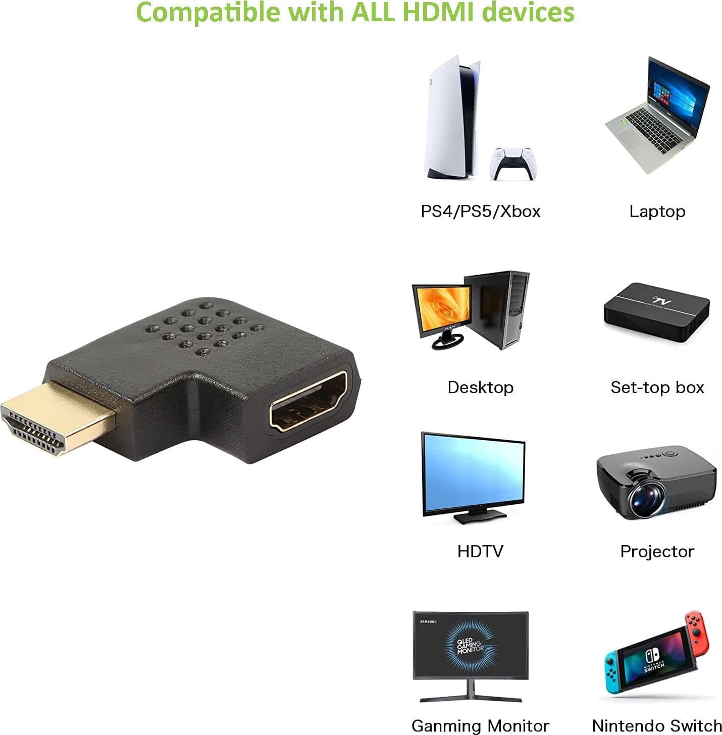 Adattatore HDMI Maschio / Femmina Angolato 90&deg in Cavi HDMI Scontolo.net - Potenza, commercioVirtuoso.it