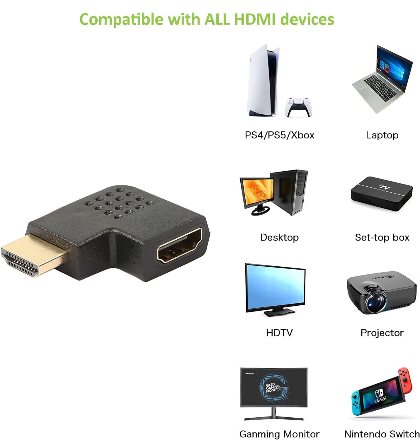 Adattatore HDMI Maschio / Femmina Angolato 90&deg in Cavi HDMI Scontolo.net - Potenza, commercioVirtuoso.it