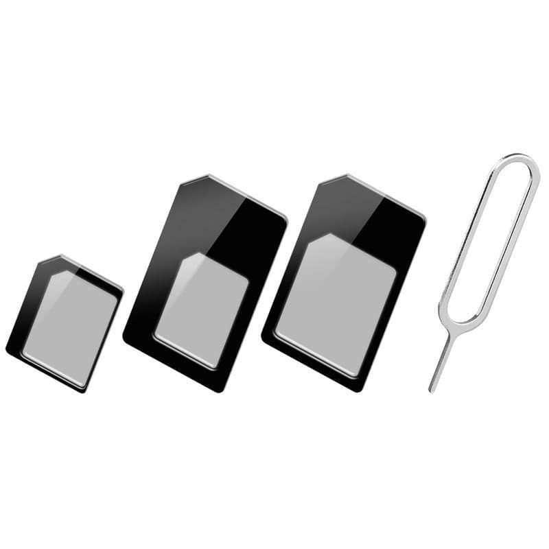 Adattatore Scheda SIM (4 in 1) nano-SIM, Micro-SIM e SIM Nero in Strumenti e accessori per le SIM Scontolo.net - Potenza, commercioVirtuoso.it