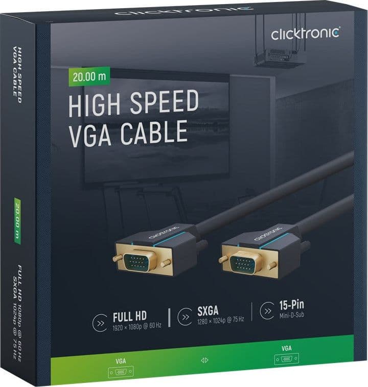 Cavo VGA Alta Risoluzione Connettori Dorati 20m in  Scontolo.net - Potenza, commercioVirtuoso.it