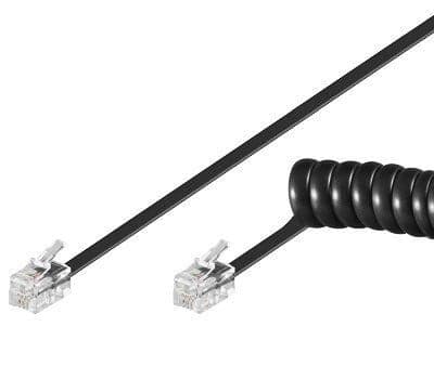 Cavo telefonico spiralato 4mt RJ10 4P4C Nero in Cavi Scontolo.net - Potenza, commercioVirtuoso.it