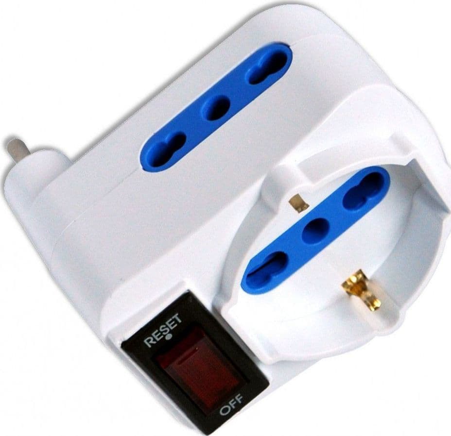 Adattatore Compatto con 2 Prese Bipasso e 1 Bipasso/Schuko Spina 10A in Adattatori da viaggio Scontolo.net - Potenza, commercioVirtuoso.it