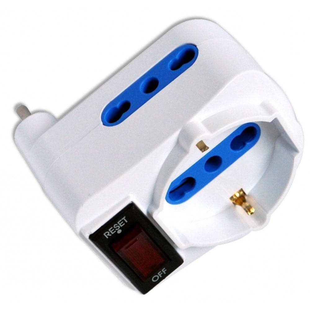 Adattatore Compatto con 2 Prese Bipasso e 1 Bipasso/Schuko Spina 10A in Adattatori da viaggio Scontolo.net - Potenza, commercioVirtuoso.it