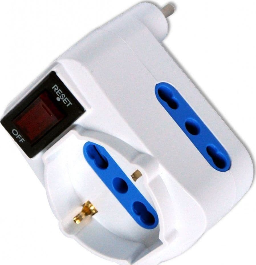 Adattatore Compatto con 2 Prese Bipasso e 1 Bipasso/Schuko Spina 10A in Adattatori da viaggio Scontolo.net - Potenza, commercioVirtuoso.it