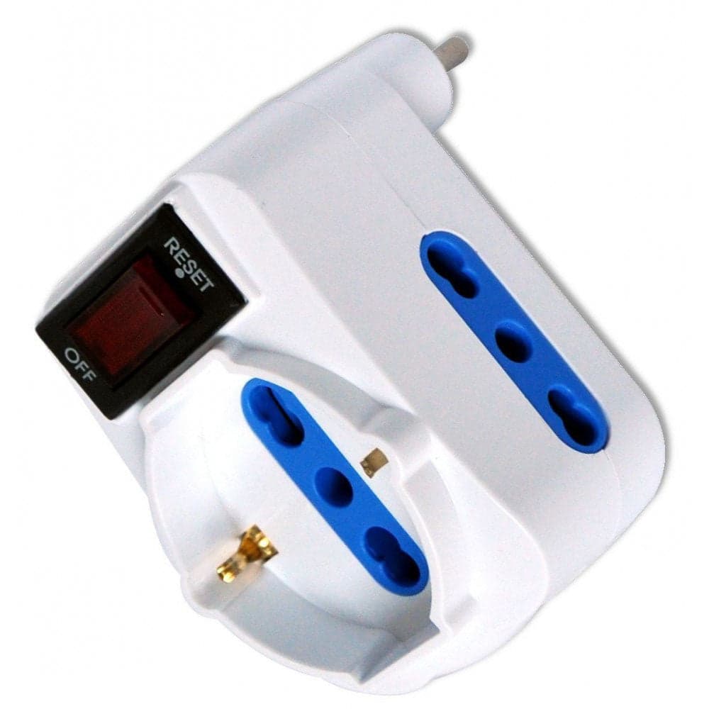 Adattatore Compatto con 2 Prese Bipasso e 1 Bipasso/Schuko Spina 10A in Adattatori da viaggio Scontolo.net - Potenza, commercioVirtuoso.it