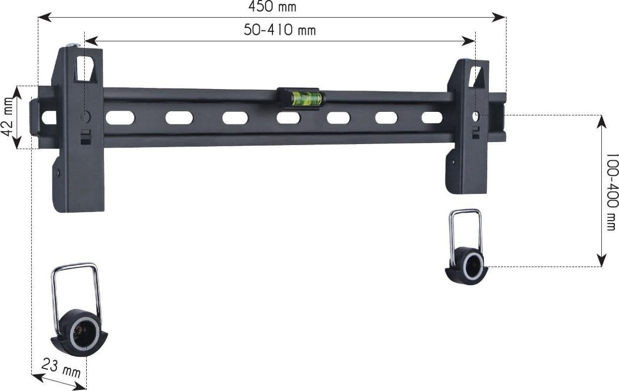 Staffa Muro Fissa Slim con Distanziali TV LED LCD 23-55'' Nero in Supporti da parete e da soffitto Scontolo.net - Potenza, commercioVirtuoso.it