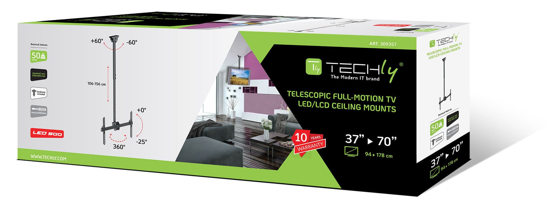 Supporto Telescopico Lungo a Soffitto per TV LED LCD 37-70'' in Supporti da parete e da soffitto Scontolo.net - Potenza, commercioVirtuoso.it