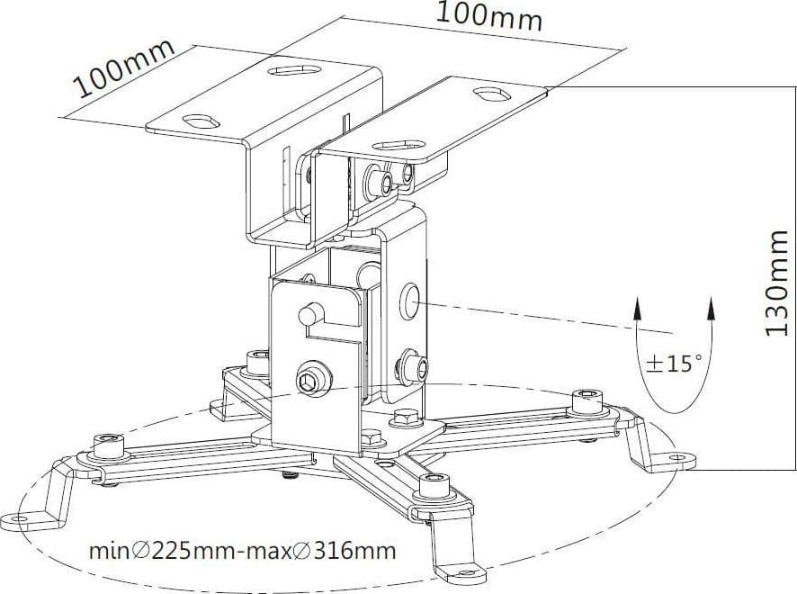 Supporto a Soffitto per Proiettori 130 mm Silver in Supporti per proiettori Scontolo.net - Potenza, commercioVirtuoso.it