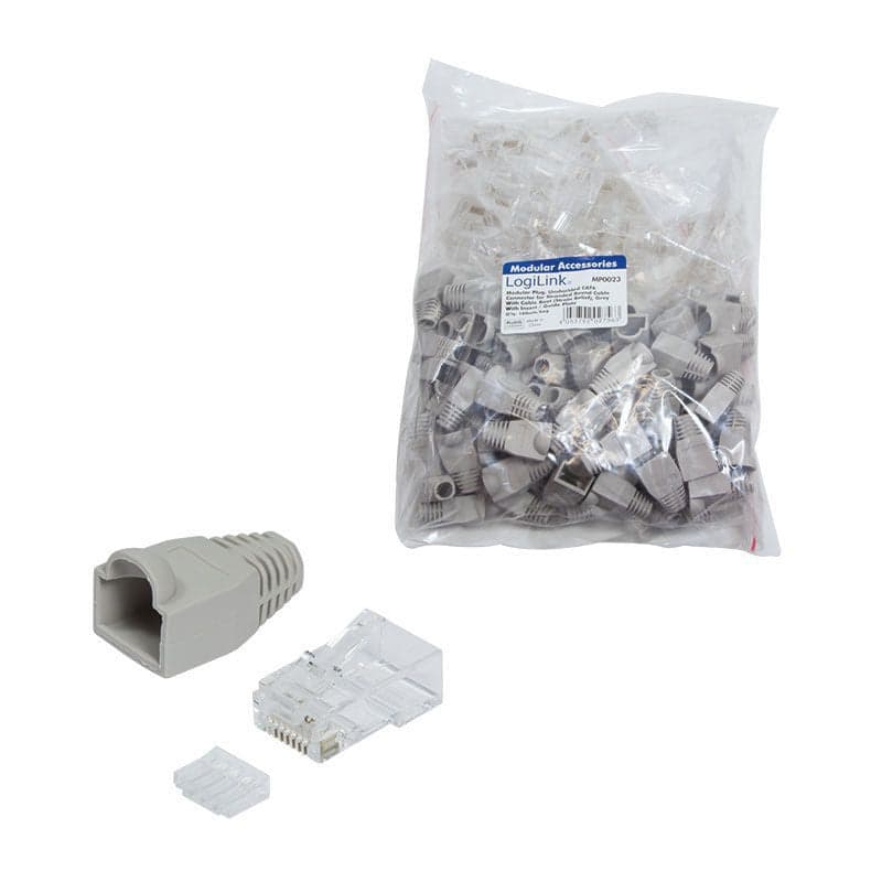 Plug Cat.6 RJ45 e Copriconnettore per Cavo Non Schermato 100pz Grigio in Cavi Ethernet Scontolo.net - Potenza, commercioVirtuoso.it