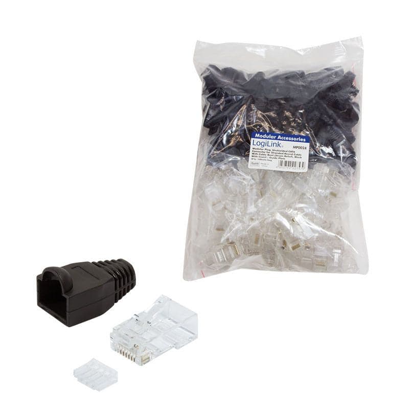 Plug Cat.6 RJ45 e Copriconnettore per Cavo Non Schermato, 100pz Nero in Cavi Ethernet Scontolo.net - Potenza, commercioVirtuoso.it