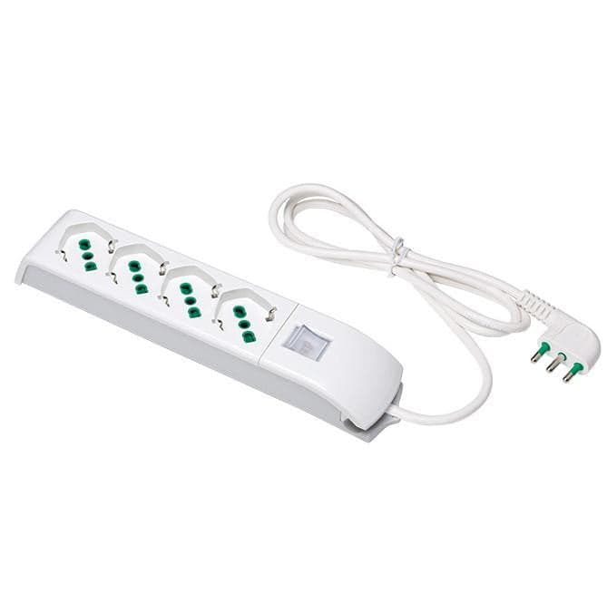 Multipresa 4 Posti Italiana Bipasso / Schuko Bianco in Multiprese Scontolo.net - Potenza, commercioVirtuoso.it