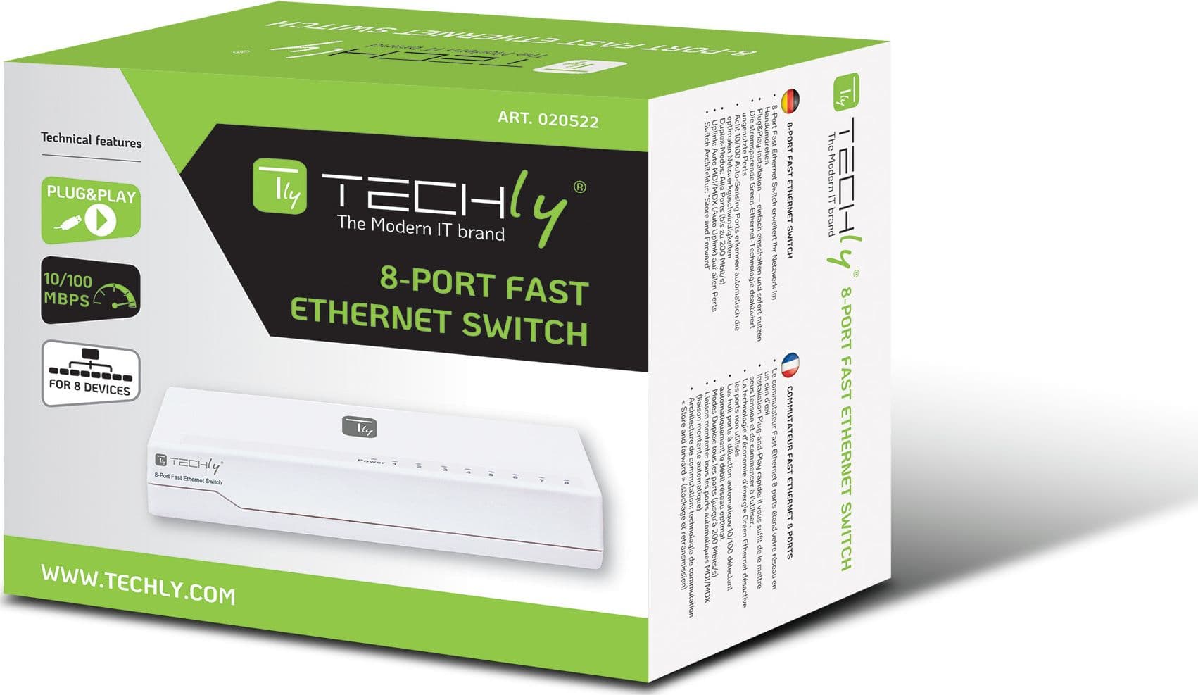 Switch Hub 10/100 Mbps Fast Ethernet 8 Porte in  Scontolo.net - Potenza, commercioVirtuoso.it