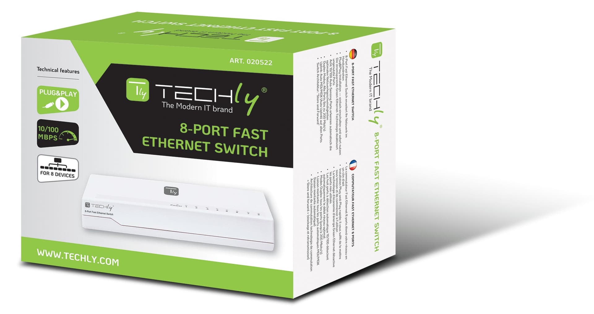 Switch Hub 10/100 Mbps Fast Ethernet 8 Porte in  Scontolo.net - Potenza, commercioVirtuoso.it