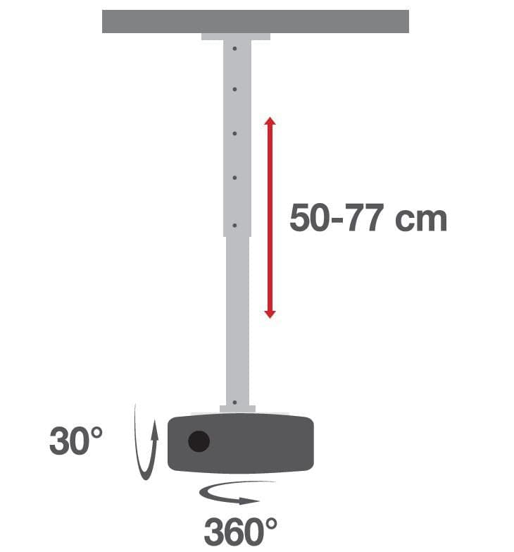 Supporto a Soffitto per Proiettori Estensione 500-770 mm Bianco in Supporti per proiettori Scontolo.net - Potenza, commercioVirtuoso.it