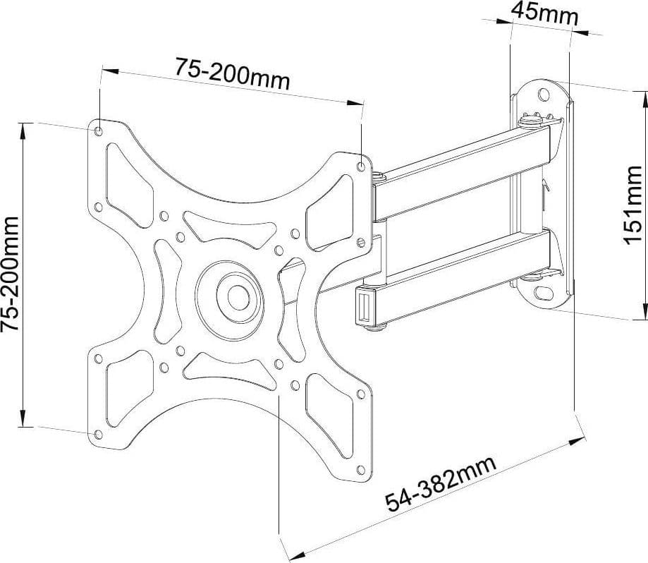 Supporto a Muro per TV LED LCD 19-37'' Full-Motion Nero in Supporti da parete e da soffitto Scontolo.net - Potenza, commercioVirtuoso.it