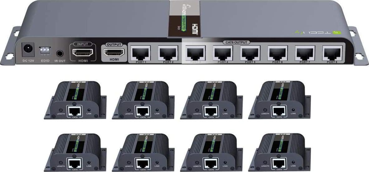 Extender Splitter HDMI 1x8 con IR su Cavo Cat. 6 fino a 40m in Cavi HDMI Scontolo.net - Potenza, commercioVirtuoso.it