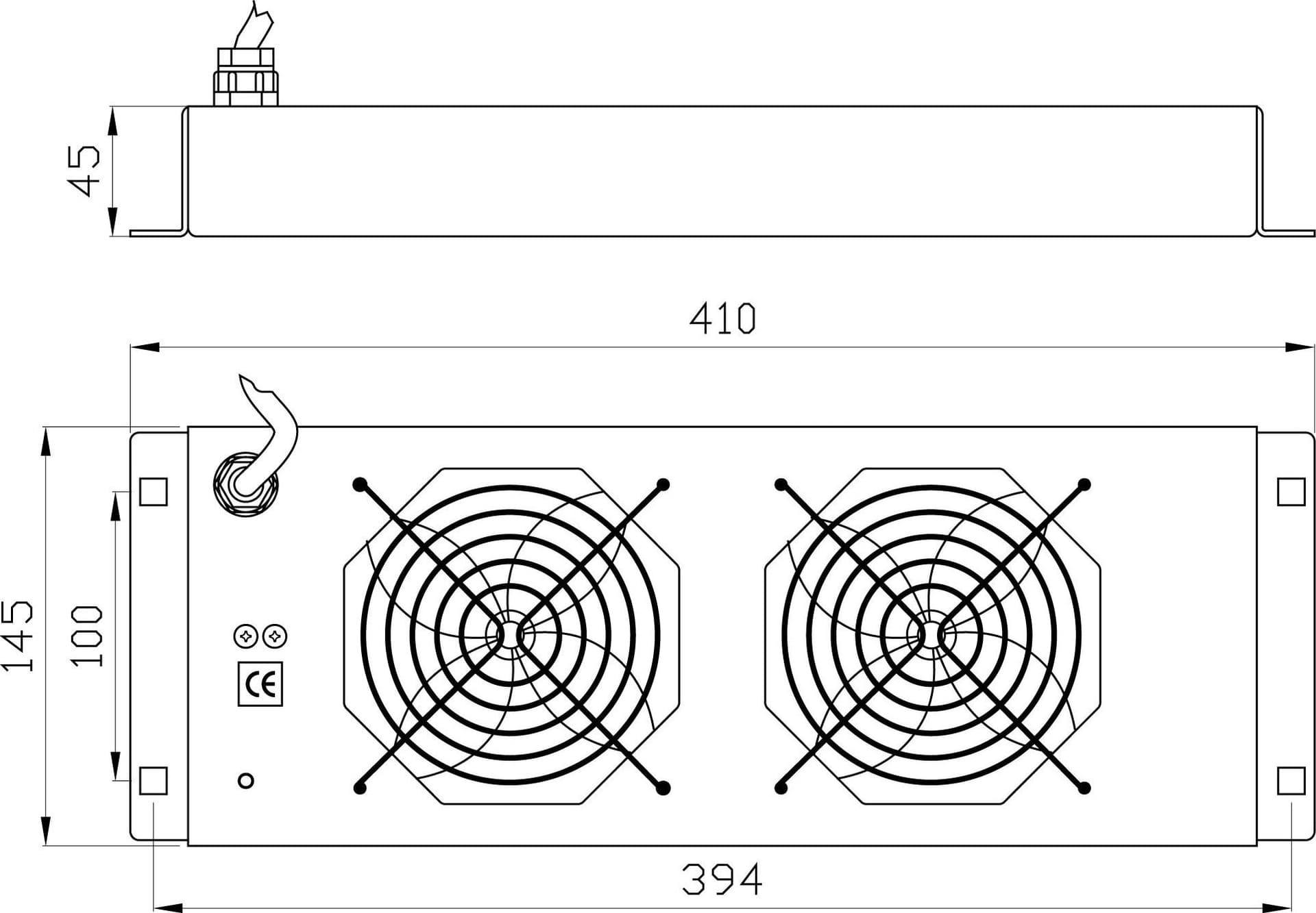 Gruppo di 2 Ventole a Soffitto Senza Termostato per Rack 19'' Nero in  Scontolo.net - Potenza, commercioVirtuoso.it
