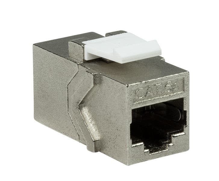 Accoppiatore Cat.6A Keystone 2xRJ45 STP Larghezza solo 14,6 mm Silver in Socket Scontolo.net - Potenza, commercioVirtuoso.it