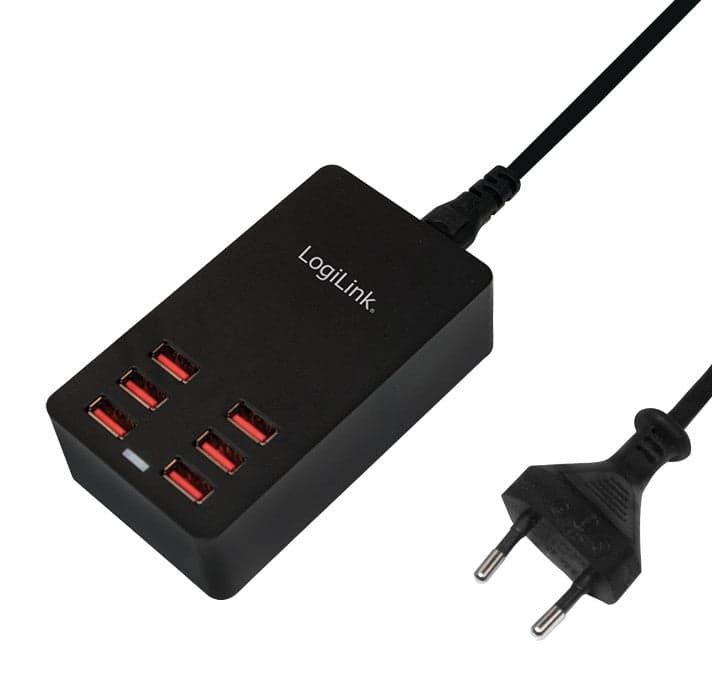 Caricatore da Tavolo a 6 porte USB 32W Nero in Caricabatterie da muro Scontolo.net - Potenza, commercioVirtuoso.it