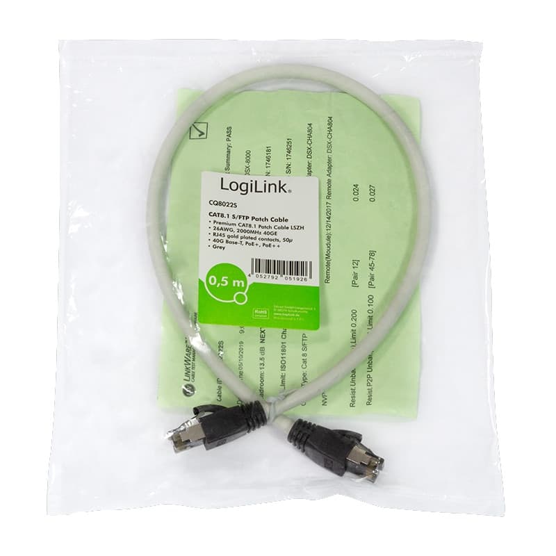 Cavo di Rete Patch in Rame Cat. 8.1 SFTP LSZH 0,5 m Grigio in Cavi Ethernet Scontolo.net - Potenza, commercioVirtuoso.it