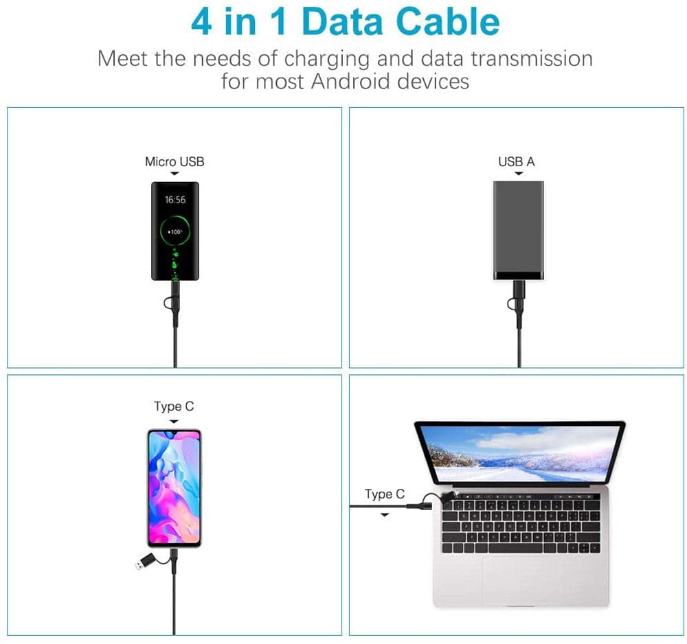 Cavo di Sincronizzazione e Ricarica USB-C&trade USB-A e Micro USB 1.2m Nero in  Scontolo.net - Potenza, commercioVirtuoso.it