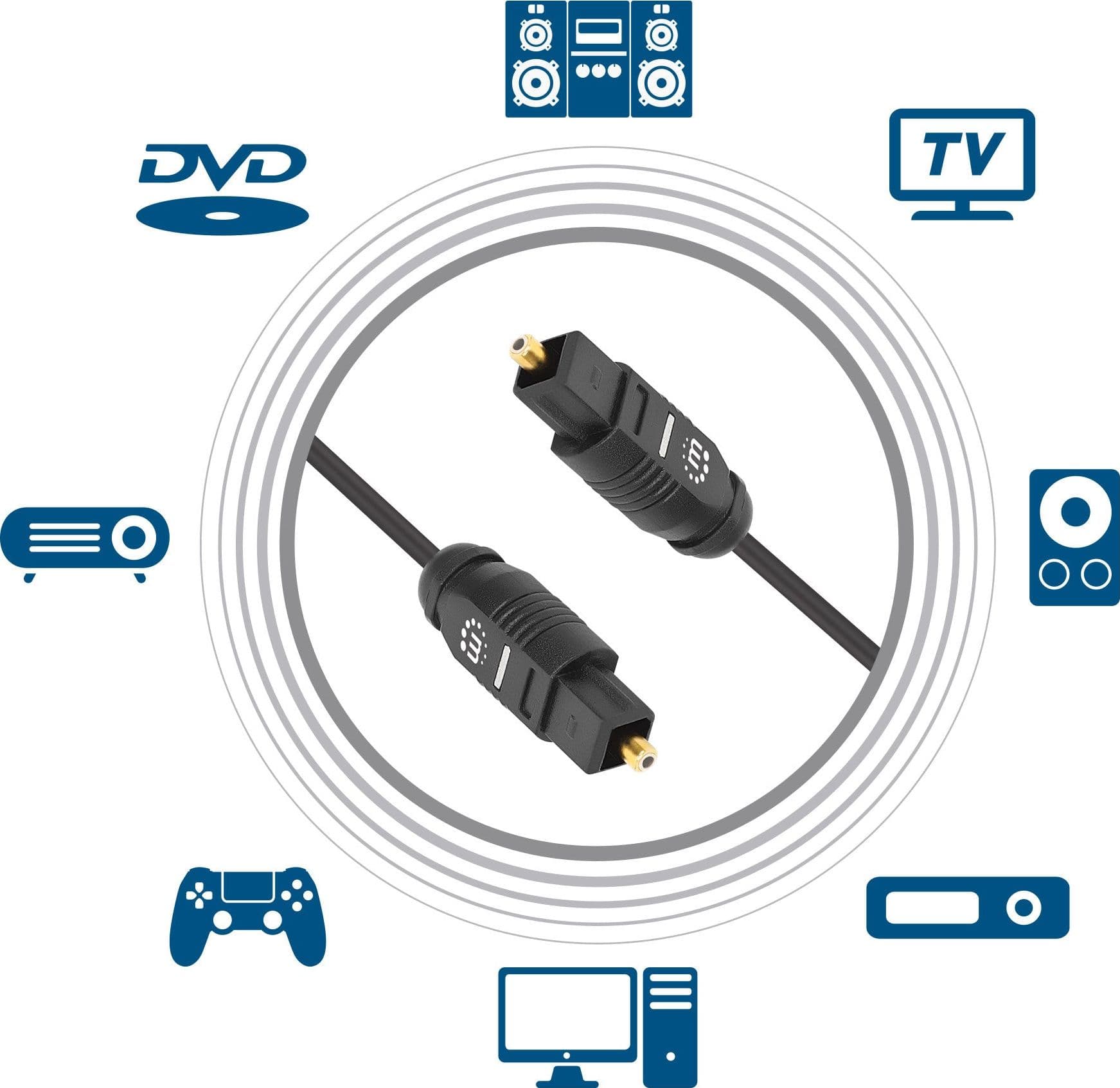 Cavo Audio Ottico Digitale Toslink 2m in  Scontolo.net - Potenza, commercioVirtuoso.it