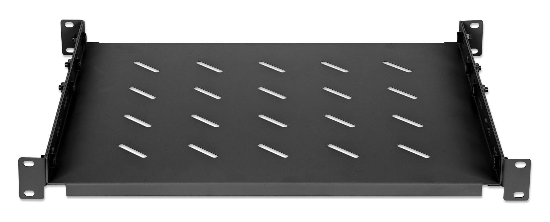 Mensola 19'' fissa con Profondit&agrave Regolabile da 350 a 550 mm 1U Nero in Mensole da muro Scontolo.net - Potenza, commercioVirtuoso.it