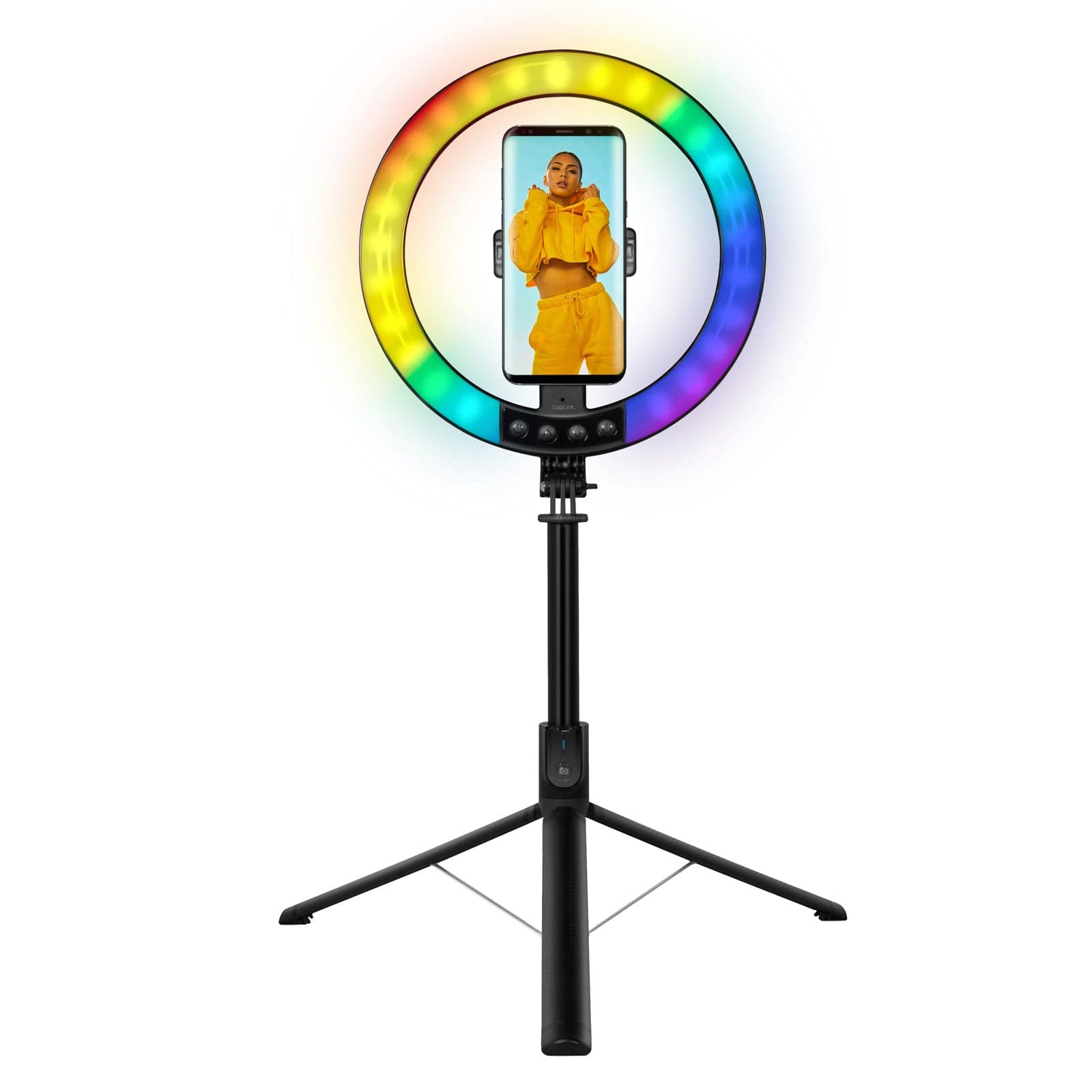 Luce LED 26RGB Anello &oslash25cm con Treppiede Estensibile Selfie Stick in Flash Macro Ring Light Scontolo.net - Potenza, commercioVirtuoso.it