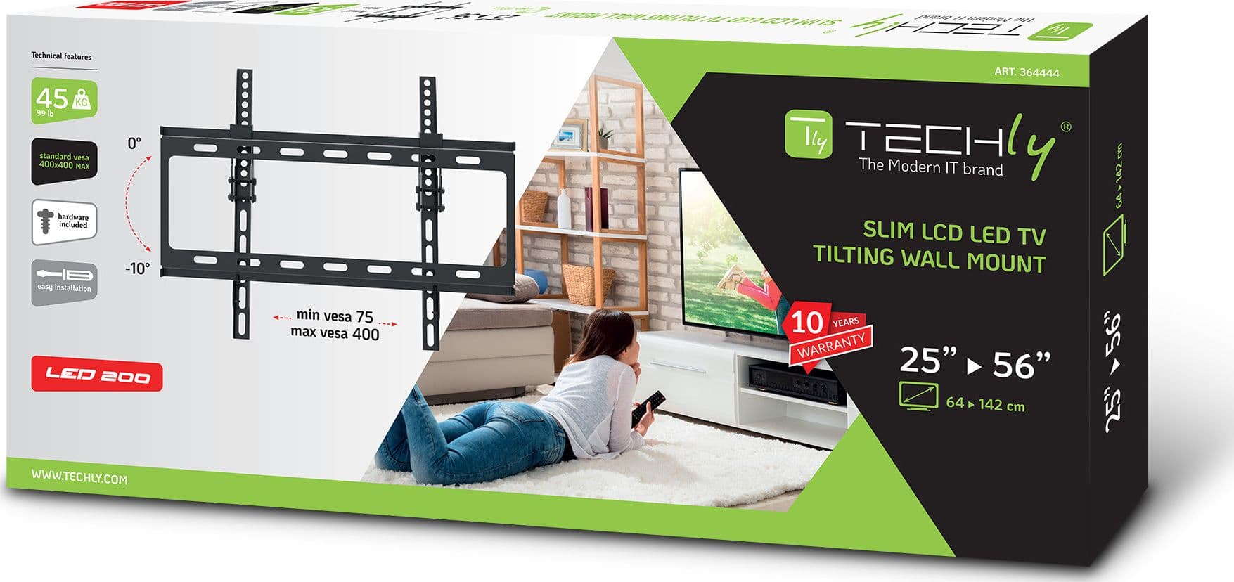 Staffa a Muro Inclinabile per TV LED LCD 25-56'' Nero in Supporti da parete e da soffitto Scontolo.net - Potenza, commercioVirtuoso.it