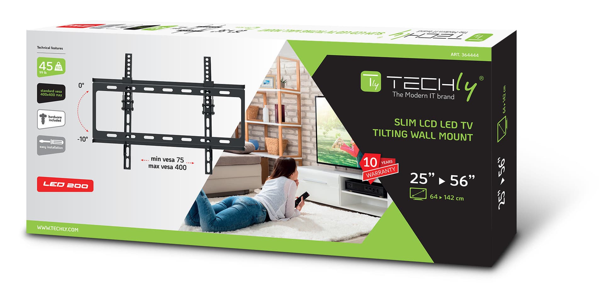 Staffa a Muro Inclinabile per TV LED LCD 25-56'' Nero in Supporti da parete e da soffitto Scontolo.net - Potenza, commercioVirtuoso.it