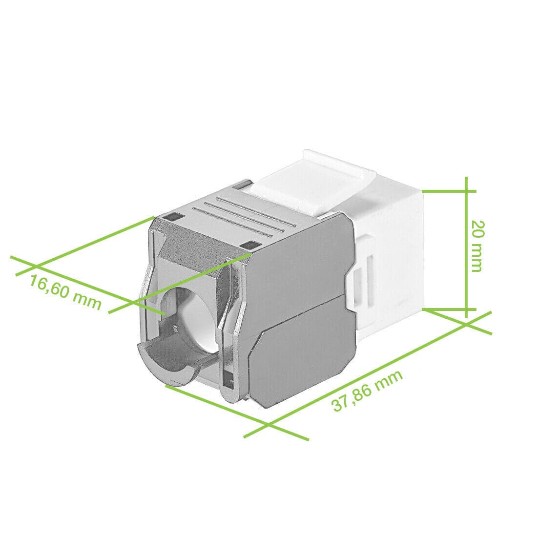 Frutto Keystone RJ45 Cat.6A UTP Tool-Free Bianco Grigio in Cavi Ethernet Scontolo.net - Potenza, commercioVirtuoso.it
