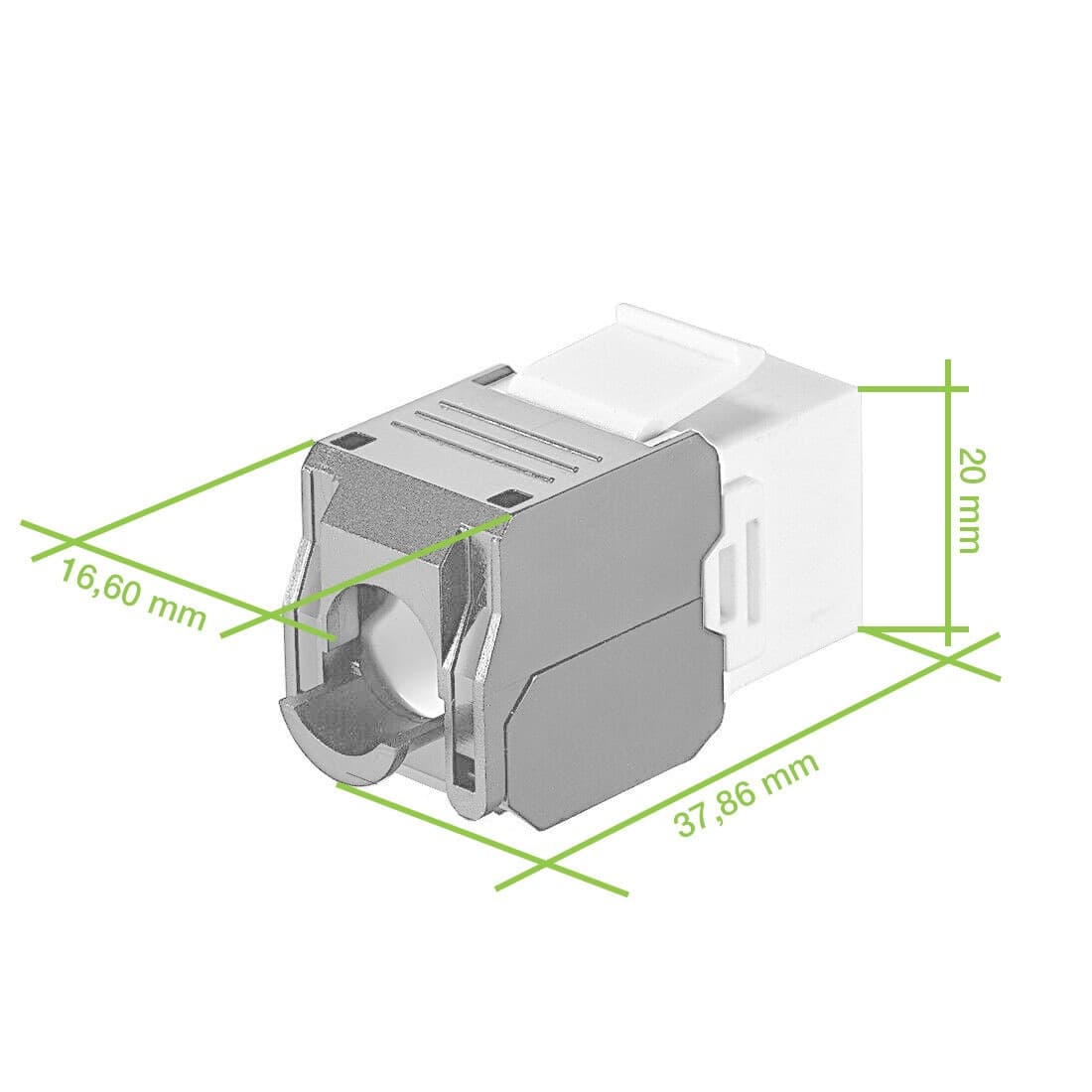 Frutto Keystone RJ45 Cat.6A UTP Tool-Free Bianco Grigio in Cavi Ethernet Scontolo.net - Potenza, commercioVirtuoso.it