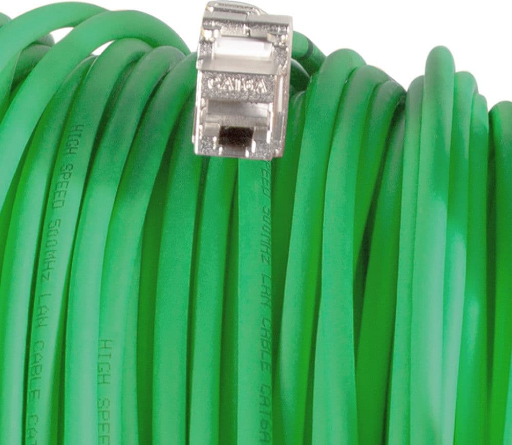 Cavo Patch Cat.7 Plug RJ45 S/FTP PUR con Avvolgicavo 60m Verde in Cavi Ethernet Scontolo.net - Potenza, commercioVirtuoso.it