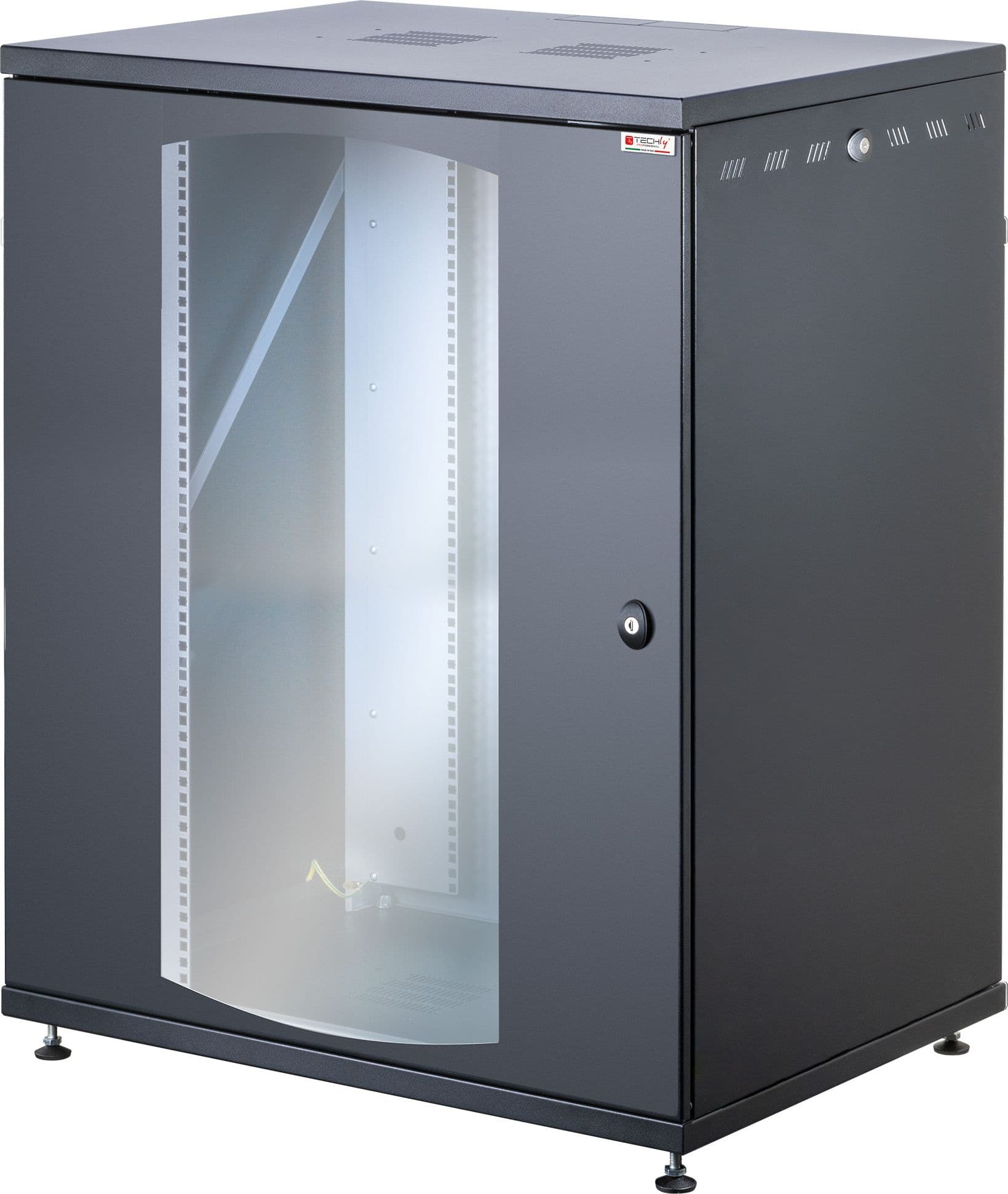 Armadio Rack 19'' a Muro 16U P 600mm L 800mm Porta Vetro Nero in  Scontolo.net - Potenza, commercioVirtuoso.it