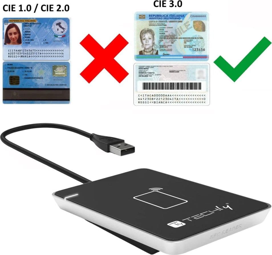 Lettore Contactless Card Reader RFID e NFC per Carta d’Identit&agrave Elettronica e Tessera Sanitaria in Lettori schede di memoria esterni Scontolo.net - Potenza, commercioVirtuoso.it