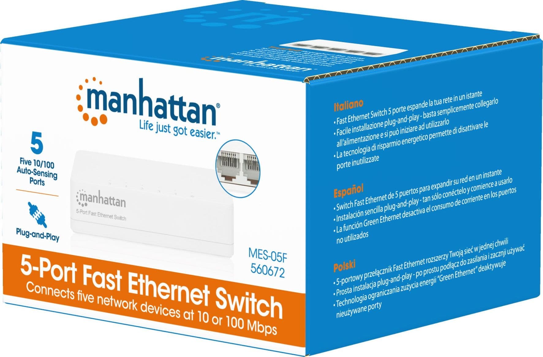 Switch Hub Office 10/100 Mbps Fast Ethernet 5 Porte in  Scontolo.net - Potenza, commercioVirtuoso.it