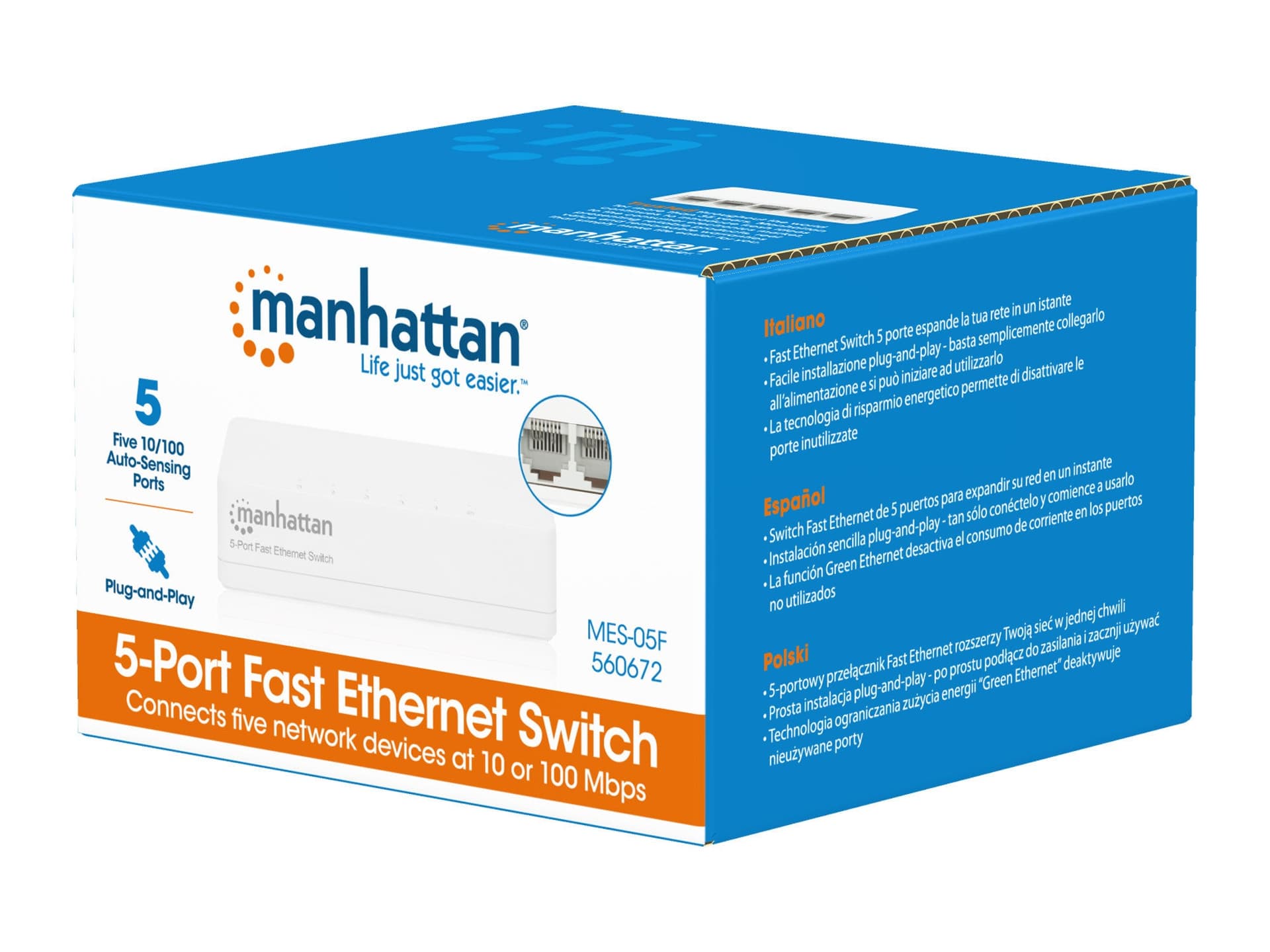 Switch Hub Office 10/100 Mbps Fast Ethernet 5 Porte in  Scontolo.net - Potenza, commercioVirtuoso.it