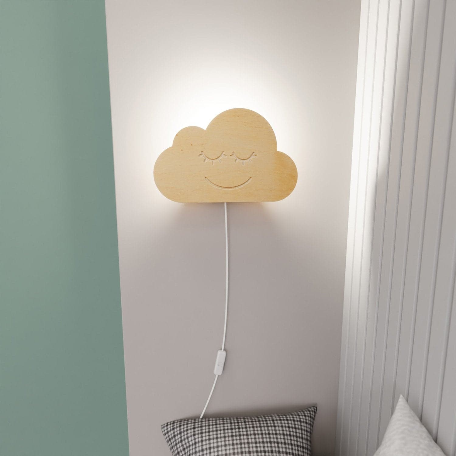 Applique Safari A Forma Di Nuvola 1 Luce E14 In Compensato in Applique LuceArt - Montecorvino Pugliano, commercioVirtuoso.it